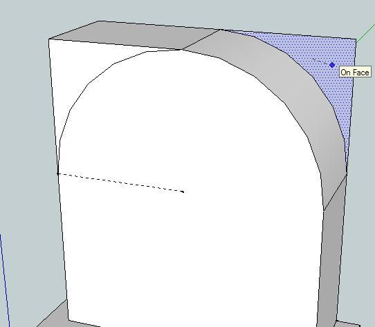 Next we can use the push pull tool to remove/subtract the extra material above the arc.
