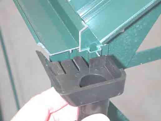 panels, install the plastic gutter rail ends as shown below. 1.