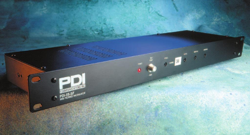 860MHz 55dBmV SAW FILTERED FIXED FREQUENCY MODULATOR PDI-55-SF PDI-55-SFS* * S designation: Stereo unit 37Stereo Specifications 55-SFS ONLY Frequency Range Video Input Level Video C/N Output Level