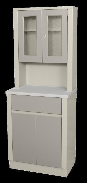 6130 6100 Series Treatment and Supply Cabinets Modular Treatment Cabinet with One Bottom Drawer and Two Doors One adjustable glass shelf in upper section Removable, non-adjustable shelf in bottom
