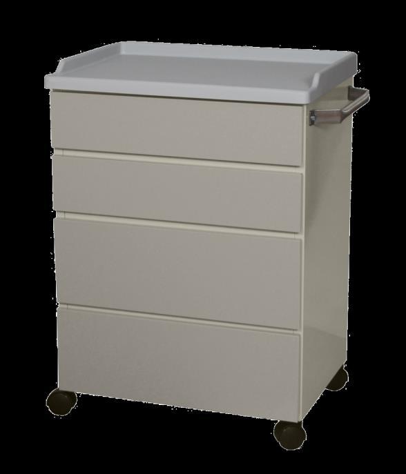 6204 6200 Series Treatment and Supply Cabinets Modular Treatment Cabinet with Four Drawers Stainless steel push handle Kydex top with rail 2 (5.