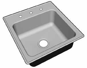 Research Collection Stainless Steel Drop-in Sinks Seamless die-drawn from nickel bearing type 304, 18-8, 18 gauge stainless steel. Allows easy cleaning and stain resistance.