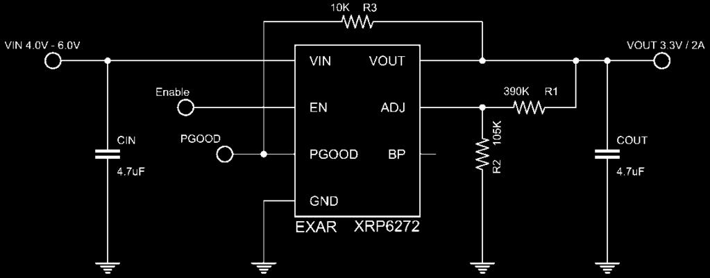 November 2011 Rev. 1.2.0 GENERAL DESCRIPTION The XRP6272 is a low dropout voltage regulator capable of a constant output current up to 2 Amps. A wide 1.
