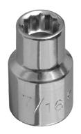 55 65800 1/2-Inch Drive Deep 12-Point Sockets Cat. No. Size Weight (lbs.) 65825 1/2".30 65826 9/16".31 65827 5/8".24 65828 11/16".32 65829 3/4".