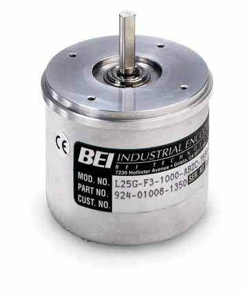 L25 Incremental Optical Encoder The L25 is a lighter duty version of the H25. With low starting torque, a 1/4" diameter stainless steel shaft and a drawn aluminum cover.