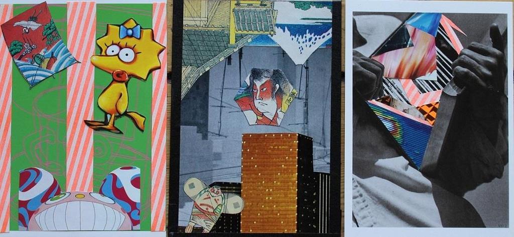 Postcard collage Collage series by year 10 student This activity is a great introduction to collage.
