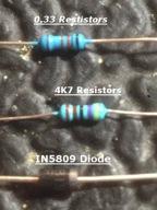 resistors (R4, R5, R6) 3 x 1N5819 Diode