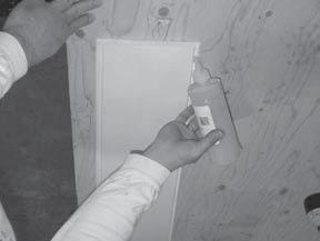 13) Apply adhesive to final panel 14) Assemble final panel to column using E-Z