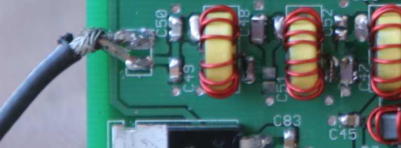 20m specific parts Install capacitor: Top side C47 & C48 (330 pf Red/Yellow), C49 (150 pf - Yellow) Install capacitors: Bottom side C46 (150 pf - Yellow), C14 (47 pf disc cap see figure above)