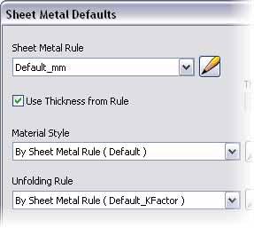 Begin a new part using a sheet metal-specific template file.