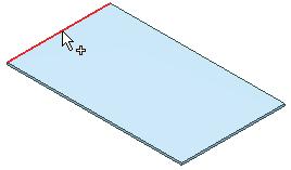 9. On the Inventor Standard Toolbar, color list, select Blue Pastel. 12. To create a flange using the Design in Flat State method: Create a new sketch on the base face.