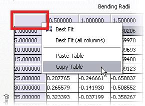 Copy Bend Table You can copy your bend table from Inventor and paste it into a spreadsheet or text file.