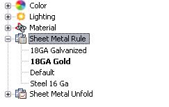 Open Sheet_Metal_Rules2.ipt. NOTE: If you did not create Sheet_Metal_Rules2.ipt, open Sheet_Metal_Rules_Gold.ipt. 13. Observe the local styles: Click Format Menu > Style and Standard Editor.