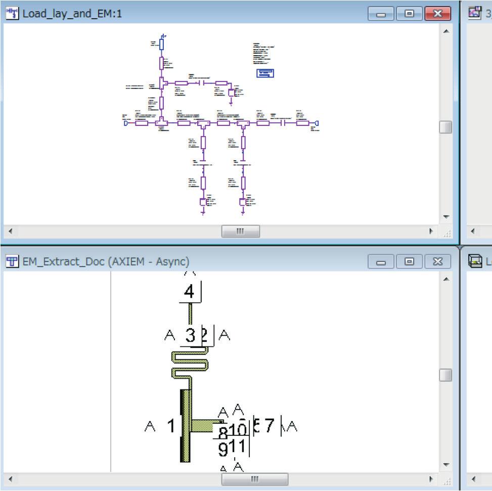 Circuit Optimization Example In this example, shown in Figure 4, circuit optimization that relies upon EM field analysis using AXIEM 3D planar EM tool is explored.