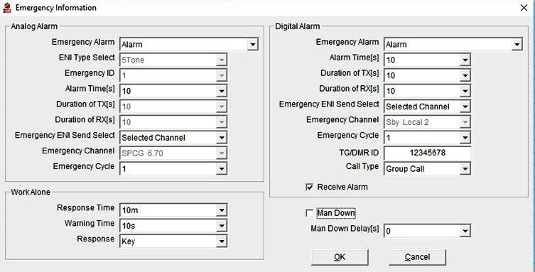 Open the Alarm Setting to gain access to the Emergency Information Edit window.