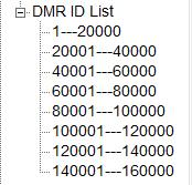 Note: The DMR Database is steadily growing and eventually you may need to pare it down to your needs. Marshall Dias W0OTM, has developed an excellent online DMR DB generator. http://www.amateurradio.