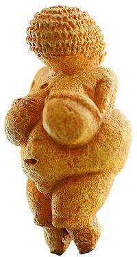 The Venus of Willendorf The first humans to be represented in art as the central subject of a work are pregnant women, or fertility Goddesses Discovered in Austria outside the