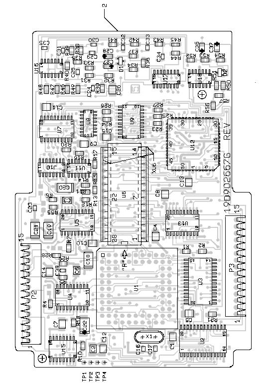 OUTLINE DIAGRAM LBI-38764E COMPONENT SIDE DSP BOARD
