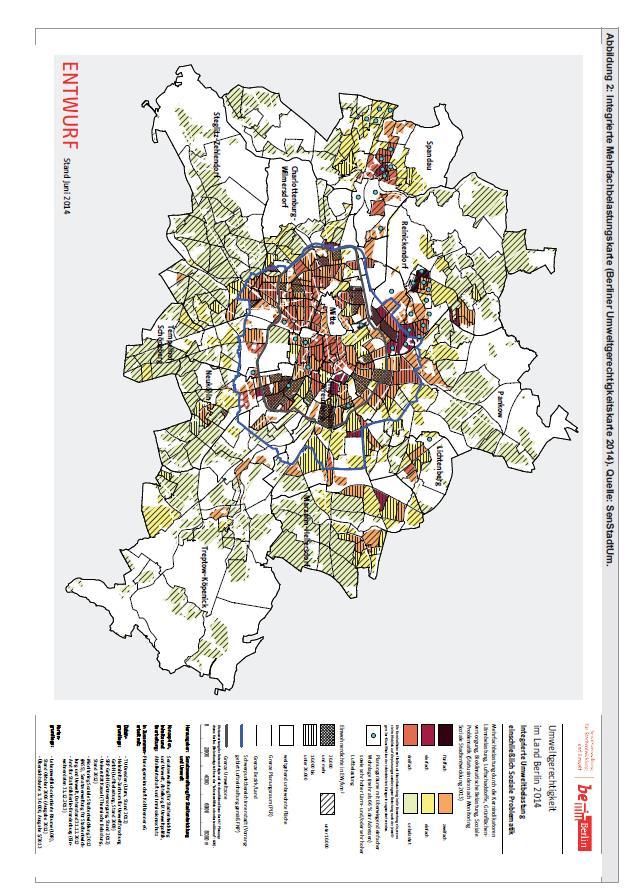 Example on an Integrated View Berlin Integrated Environmental Stress Map Including Social Problematics Source: UMID: Umwelt und Mensch Informationsdienst, Nr.