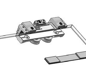 "LEADING IS SIDE CLOSEST TO LATCH (CLOSED)." 1-9/16" (40) 1-9/16" (40) Roller carrier gasket 2 XL150 = 4mm L80 = 2.