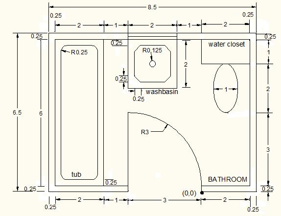 using AutoCAD objects line, circle, rectangle, arc and ellipse by apply the three methods of