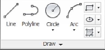 Figure 9. Draw Bar. 7. 1. Line Draw Line simple lines or series of lines segments.access to command line by one way of the following: 1. Command Line: Line or L 2. Menu Bar :Draw Line 3.