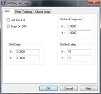 Drafting Settings A variety of precision tools are available in gcadplus to help you produce quick, accurate drawings without performing tedious calculations.