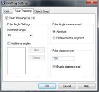 locations or objects. Drafting settings can be reached via the Tools drop down menu, by right clicking in the drawing editor and choose Drafting Settings or by clicking on a toolbar icon.