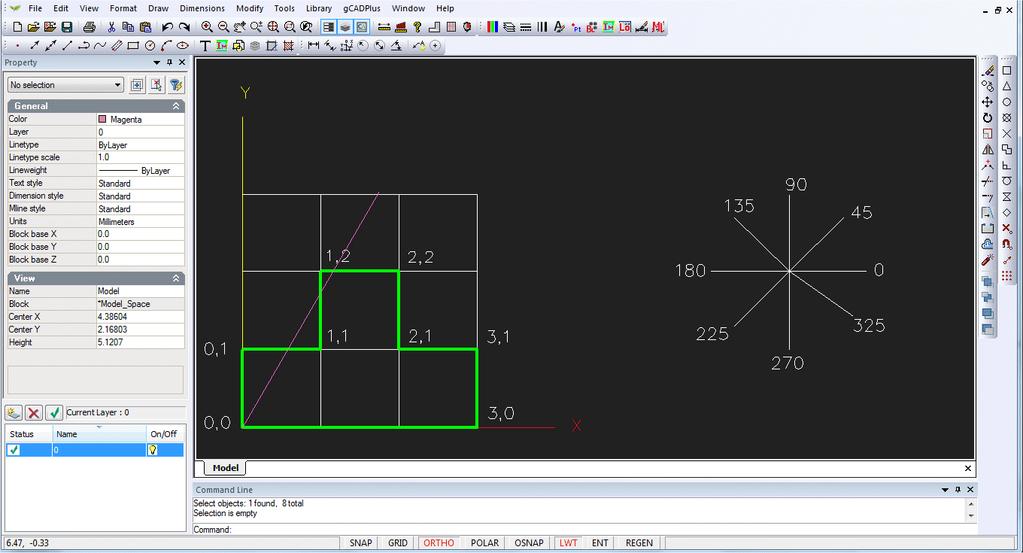 More on coordinate systems In common with other CAD software like AutoCAD, Vectorworks, MicroStation etc., gcadplus works with a coordinate system.
