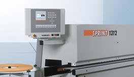 The power is at the centre: five communal units The SPRINT 1310 and 1312 are equipped with five high-capacity core units: edging magazine glue application system pressure unit trimming unit