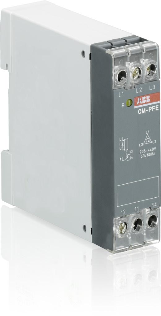 Data sheet Three-phase monitoring relays CM-PFE and CM-PFE.2 The CM-PFE is a three-phase monitoring relay that monitors the phase parameter phase sequence and phase failure in three-phase mains.
