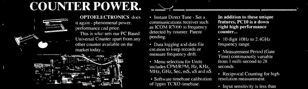 Instant Direct Tune - Set a communications receiver such as ICOM R7000 to frequency detected by