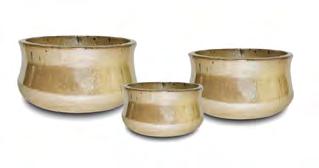 These pots are crafted in China from durable stoneware clay, and are suitable for year-round