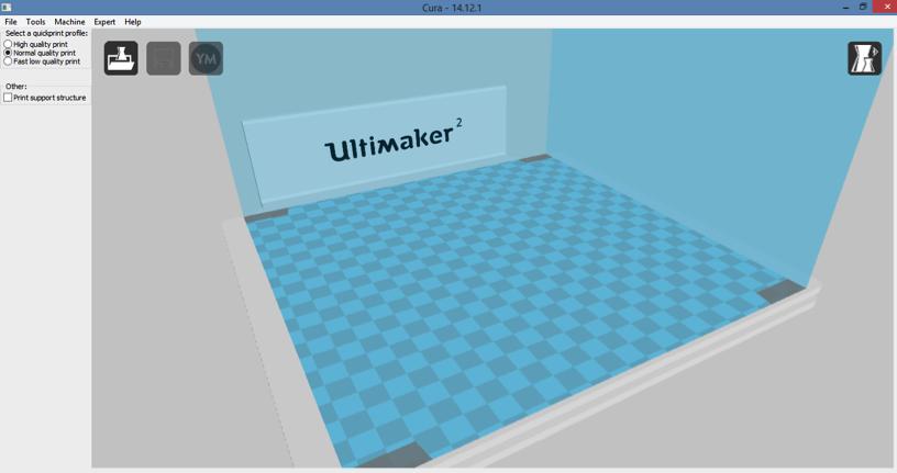 PREPARATION: USING THE CURA SOFTWARE https://ultimaker.com/en/products/software Step 1: Launch CURA softare.