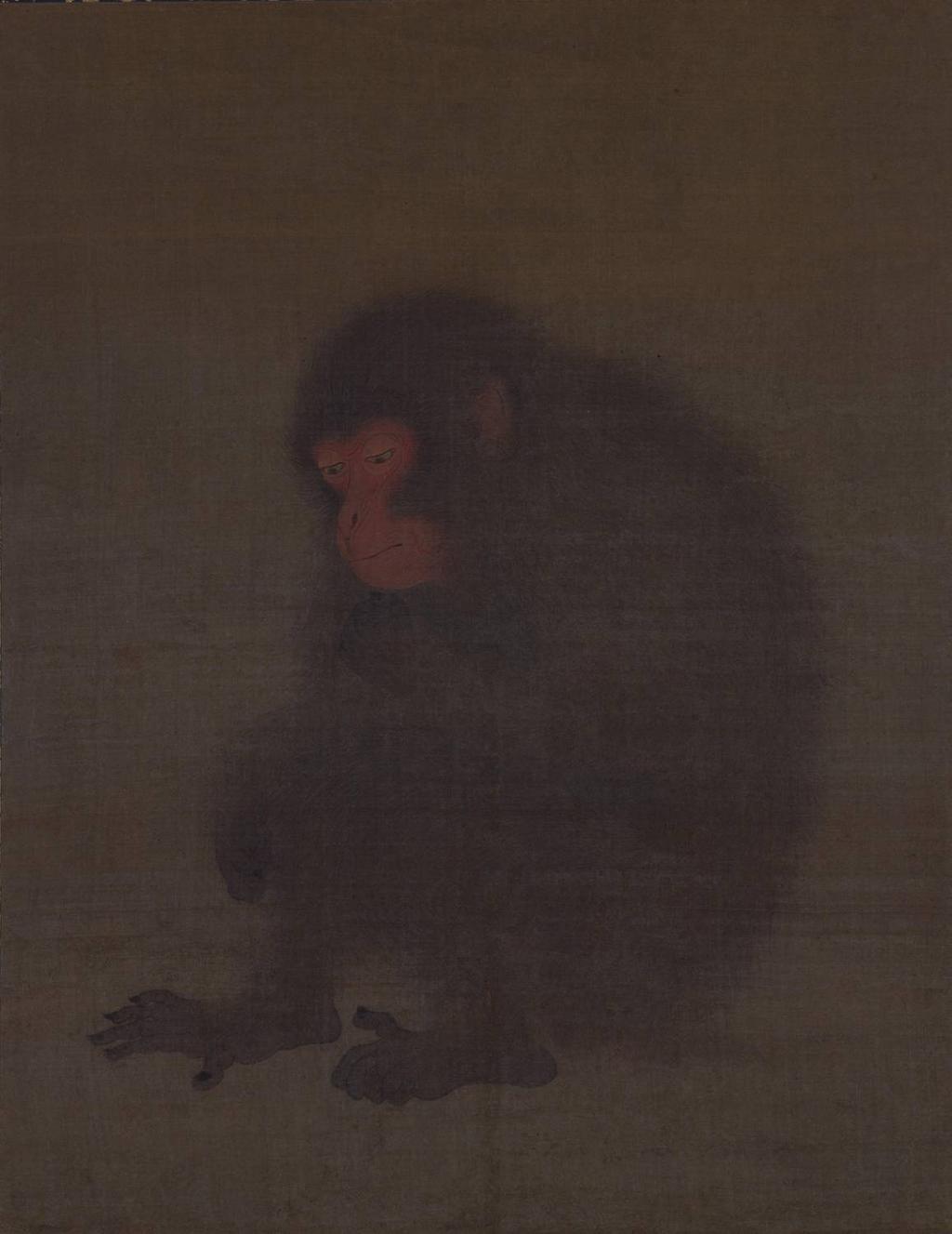 Probably Mao Song (active 1127 50), Monkey, About 1127 50, Ink, colour and gold