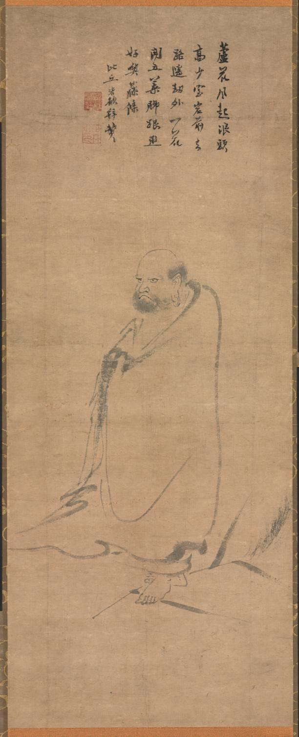 Anonymous, Bodhidharma Crossing the Yangzi on a Reed, Before 1363, ink on