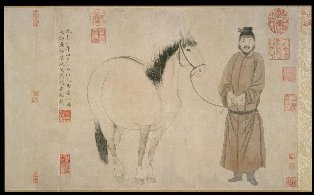Zhao Mengfu (1254 1322), Groom and Horse (detail of a handscroll), 1296, Ink and colour on paper, The Metropolitan