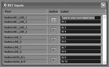 Firewire Recording 5 7. In Cubase, you can rename channels by clicking in the Label area.