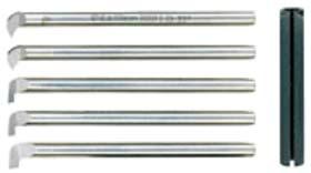 4 Cutting tools of high quality cobalt HSS steel, ground. HSS boring tool set, 6 pieces One each cutter for 60 degree (metric) and 55 degree (Whitworth) inside threads, 1.3mm - 2.