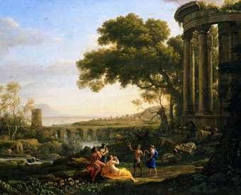 Landscape with Nymph & Satyr Dancing- 1641 Claude Lorrain French 1604-1682