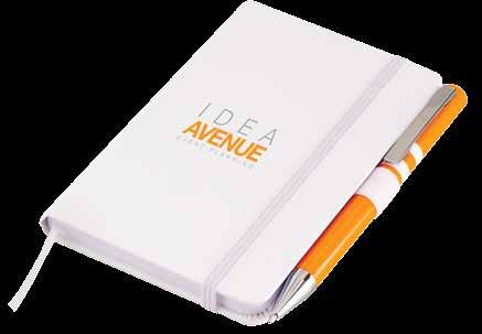 White Kipling Notebook & Pen IDEA-1602 A6 notebook vinyl PVC cover thread-sewn binding