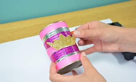 1. D ecorate your clean tins with some sticky tapes be creative the wilder the better! 2.