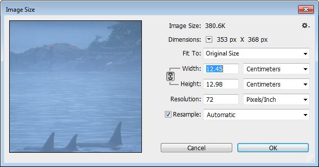 To set resolution to 300 ppi: 1. Open an image in Photoshop. 2. Choose Image > Image Size. The Image Size dialog box appears (Figure 5). 3. Deselect the Resample Image option if selected.