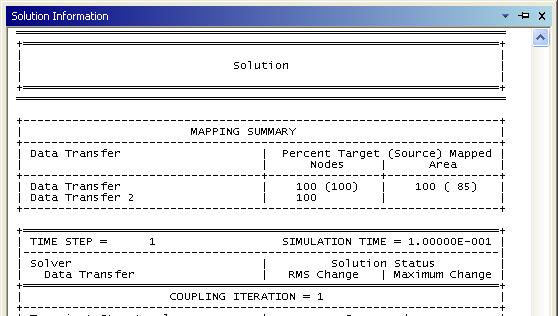 Solution Information Build information Complete summary of coupling service input file Analysis details Participant summaries Data transfer details