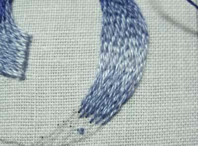 Lesson 5, Page 13 After stitching a row of medium blue, switch to medium dark (161) and continue