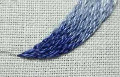 ribbon curve, easing your stitches around the curve by