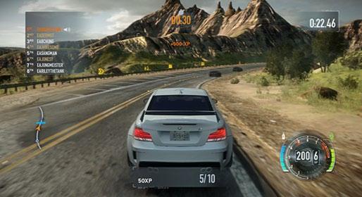 Online Multiplayer HUD VOIP indicator Leaderboard Objective updates Leaderboard This list shows the players in the race.