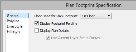 Select CAD> Plan Footprint. In the Plan Footprint dialog, a drop-down list allows you to select the Floor you want to create your plan footprint from. 2.
