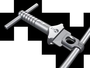receive the locking nut. The lower part of the clamp fits the hemispherical part of the implant head (polyaxial Screw, Hook or Sacral plate).