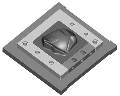 Figure 3: 3D CAD modifications Figure 4: Sliced tool insert After slicing, the single cross sections are arranged on a metal sheet panel.